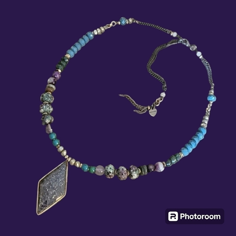 Nakamol Artisan Fluorite Beaded Crystal Festival Necklace